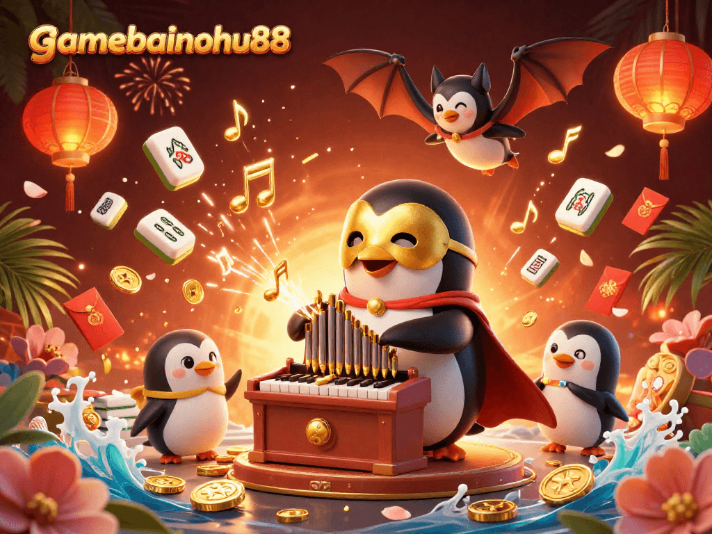 Spin and win with gamebainohu88 in a vibrant casino scene featuring golden coins and lively gameplay elements.