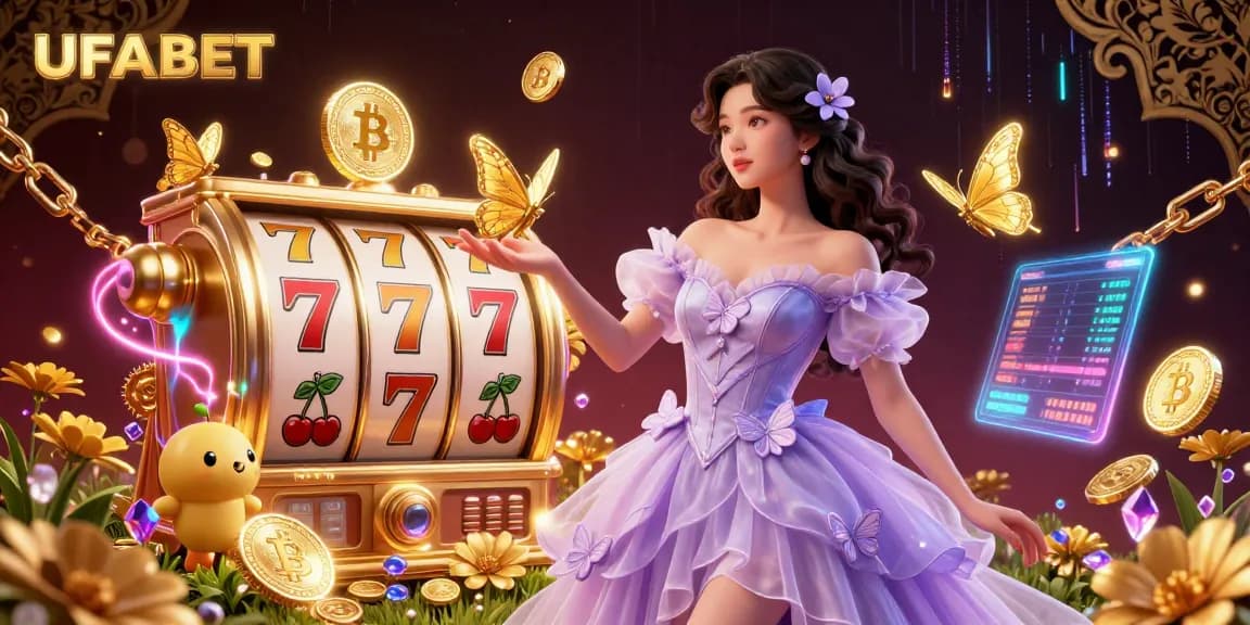 Experience thrilling slots and jackpots with UFABET's captivating gaming illustration.