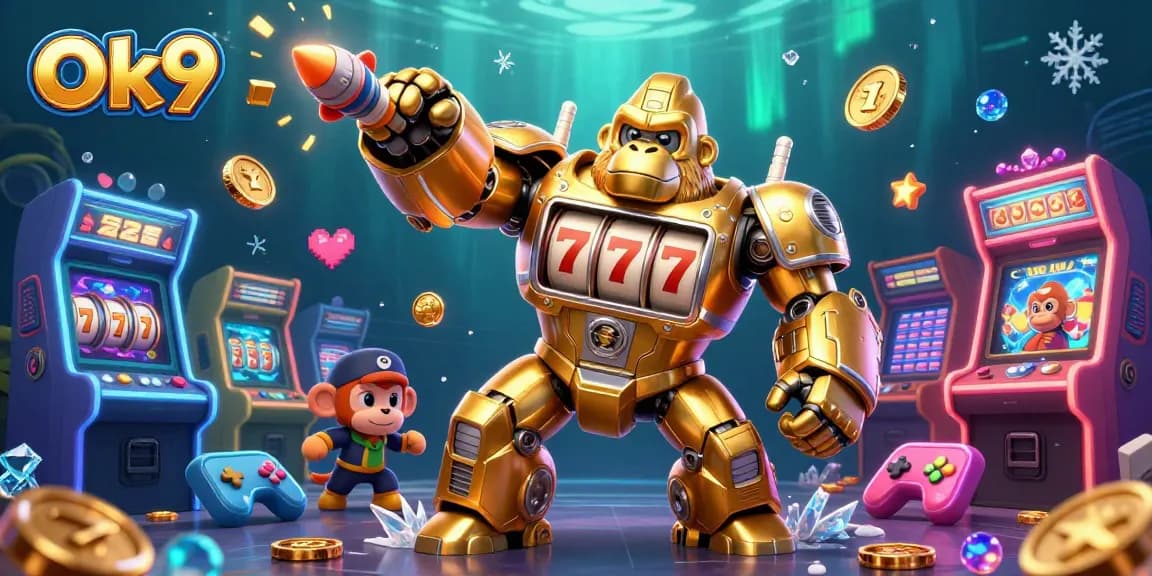 Experience the excitement of slots and jackpots with Ok9's vibrant gaming scene full of action.