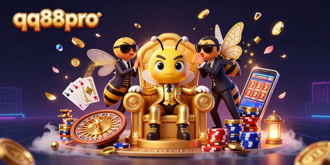 Experience thrilling gameplay at qq88pro with an ultra-detailed 3D illustration of a casino scene featuring vibrant characters and dynamic elements.