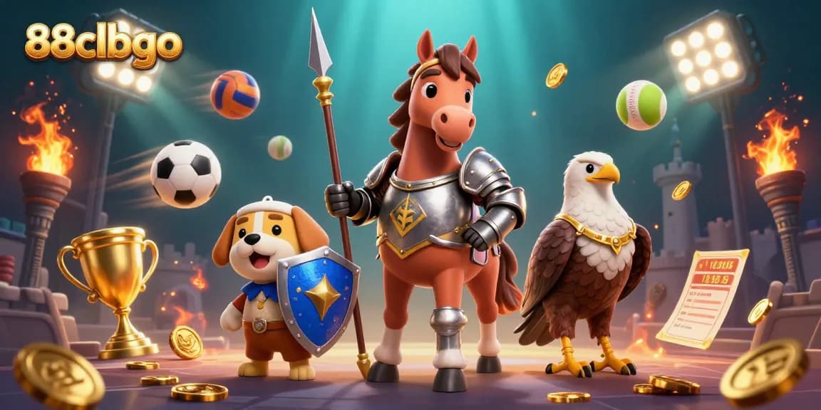 Experience thrilling gaming at 88clbgo with a dynamic scene of playful characters in action.
