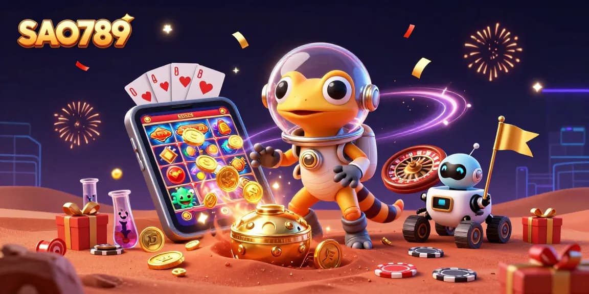 Sparking excitement at SAO789 as the Martian gecko discovers a hidden casino paradise!