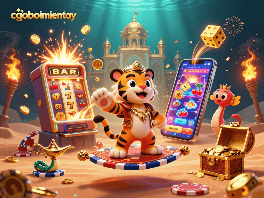 Experience the excitement of caoboimientay with a dazzling 3D casino scene full of vibrant elements.
