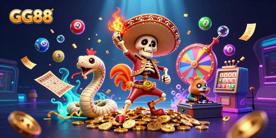Experience the thrill of GG88 with vibrant casino characters and dynamic game elements in an energetic atmosphere.