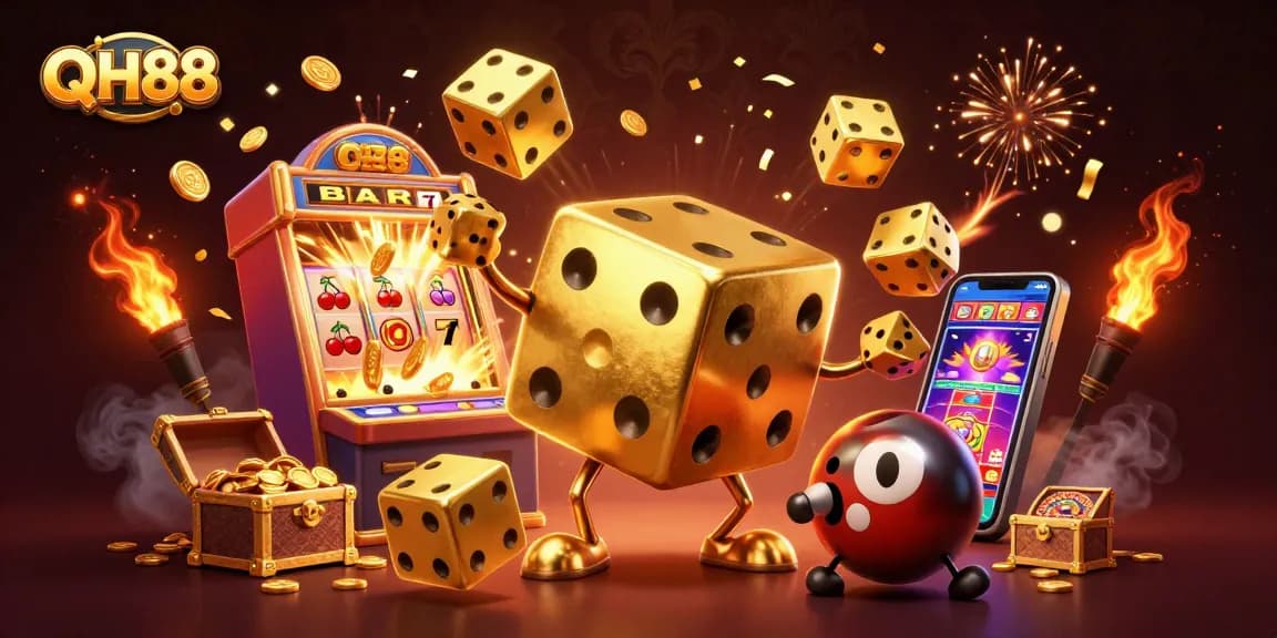 Engage with QH88's dynamic casino experience full of golden dice, jackpots, and thrilling games.