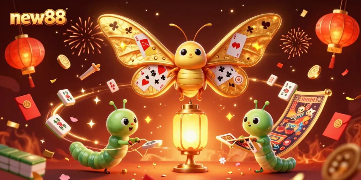Experience thrilling gaming with new88, featuring 3D cartoon elements and vibrant casino scenes.