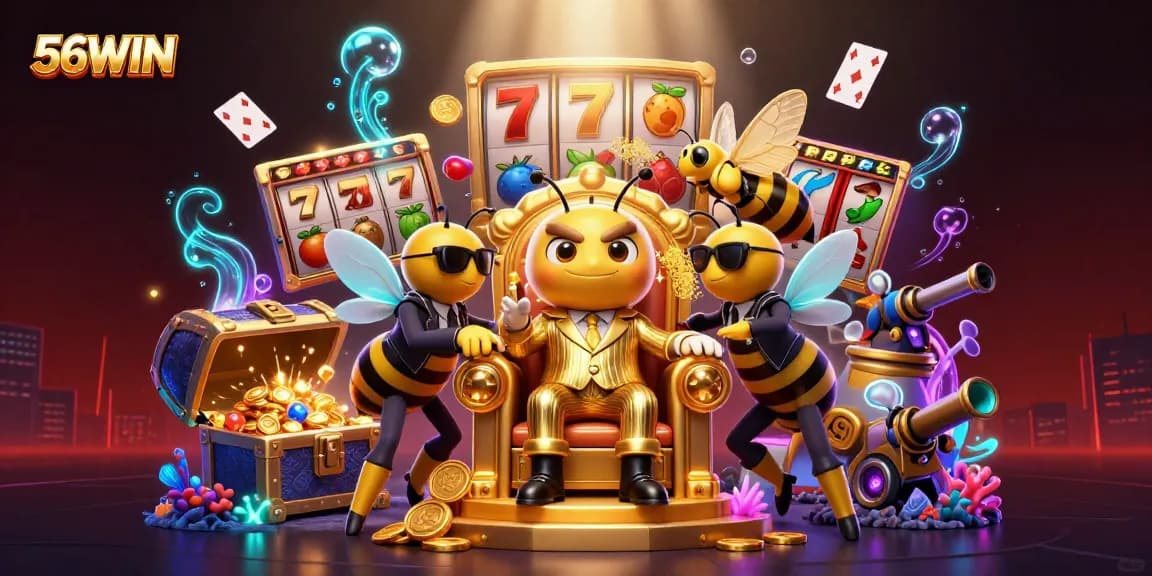 Join the adventure at 56WIN with vibrant gaming elements and an engaging casino atmosphere.