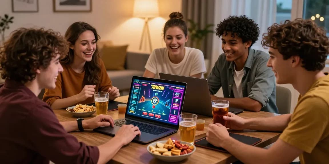 Friends enjoying an online game at 78WIN, capturing the excitement and camaraderie of gaming.