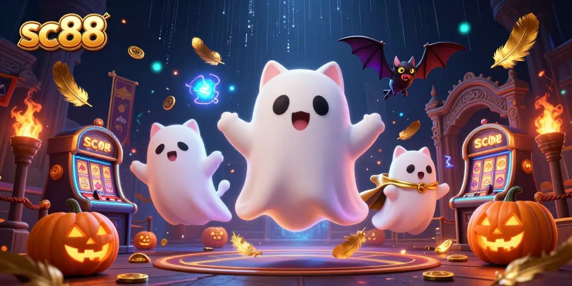 Experience thrilling action at sc88 with a ghost cat and vampire bat in a haunted casino.