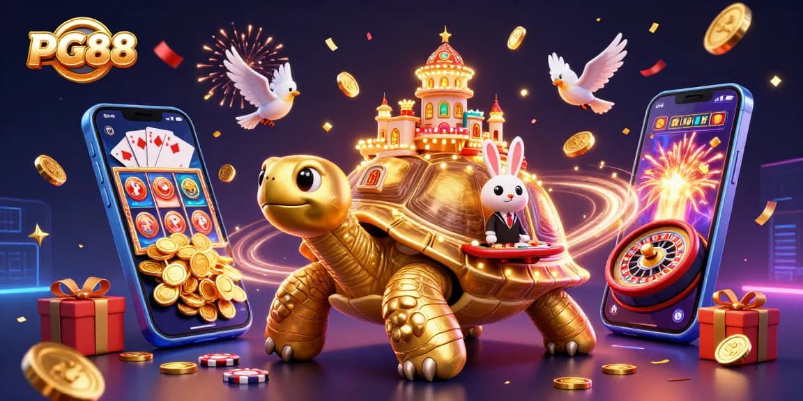 Experience the excitement of PG88 with vibrant slots, golden coins, and festive casino elements.