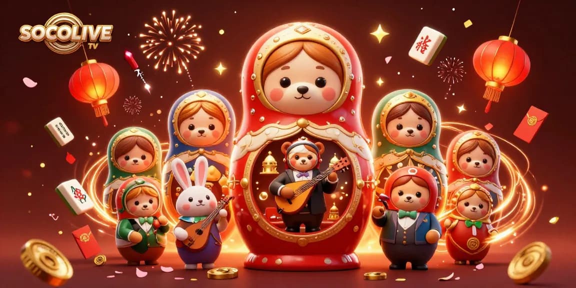 SOCOLIVE TV showcases colorful cartoon bears and vibrant gambling elements in a festive casino scene.
