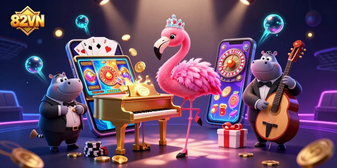 Join the exciting entertainment journey at 82VN with animated casino characters delivering vibrant gameplay.