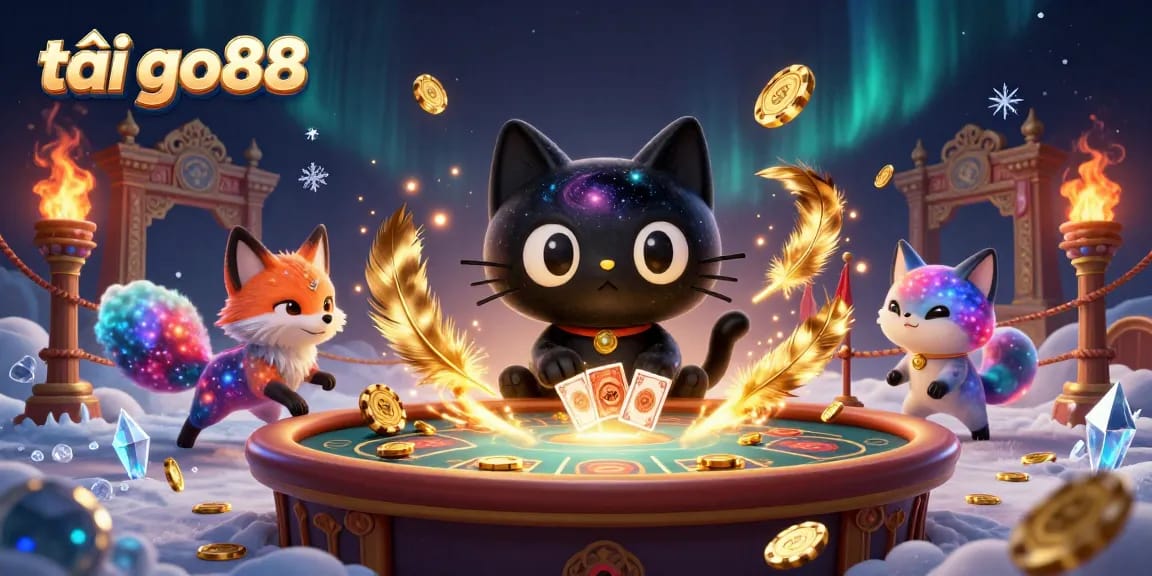 Engage in thrilling gameplay and strategies with tải go88 at a cosmic casino table featuring unique characters.