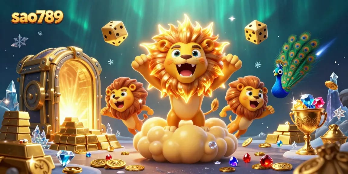 Win big at sao789 with exciting games and vibrant casino elements in a dynamic 3D scene.