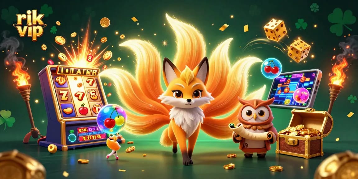 Experience the exciting gameplay at rik vip with the dynamic nine-tailed fox and vibrant symbols.