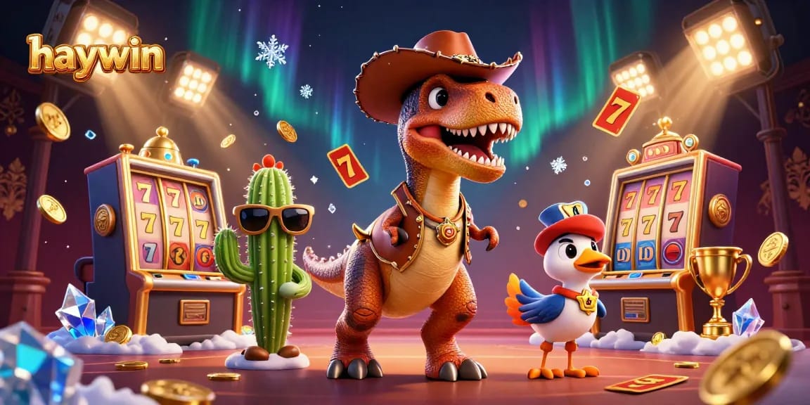 Experience thrilling gameplay at haywin with 3D characters and vibrant casino elements.