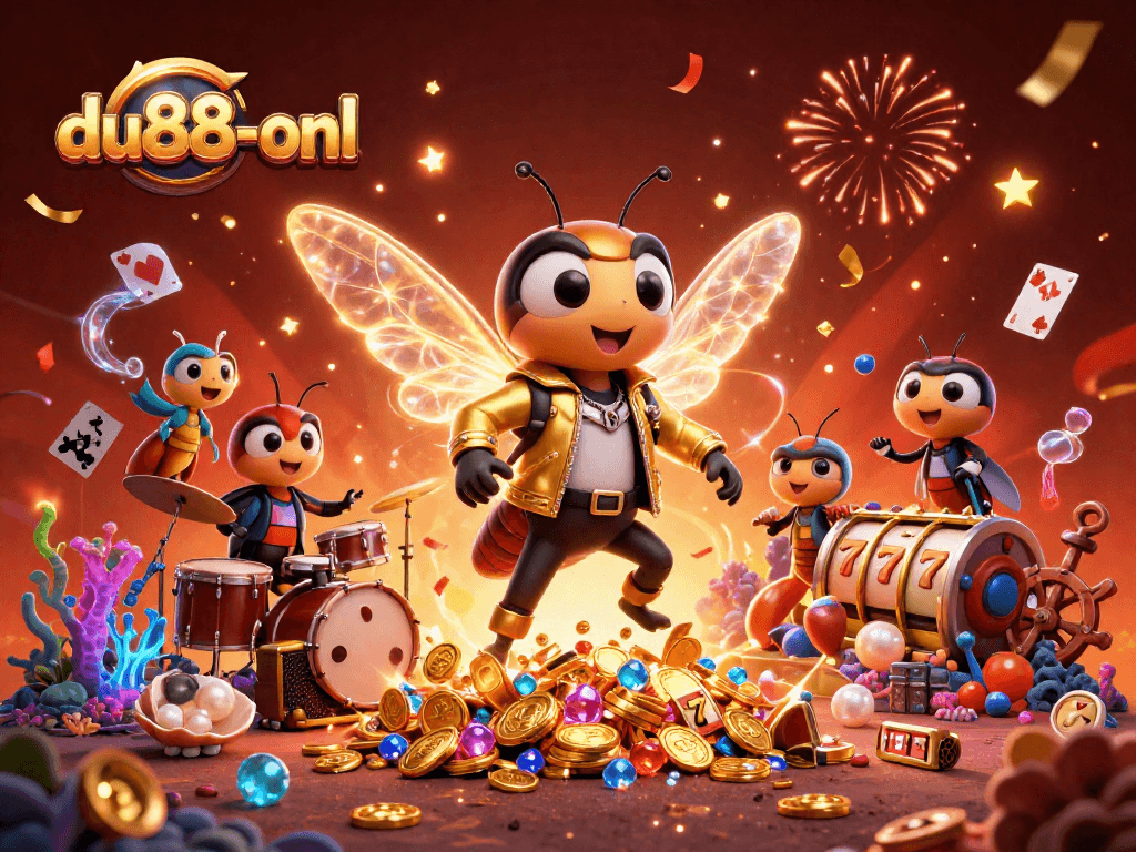 Experience vibrant gaming excitement with du88-onl's captivating casino illustration scene.