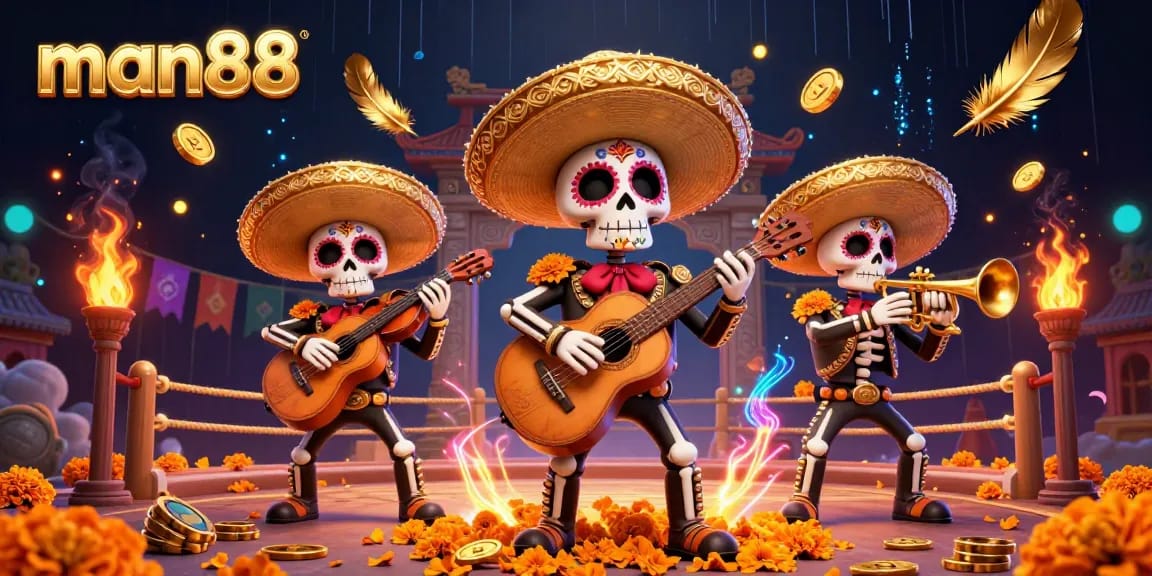 Join the vibrant man88 mariachi band in an exciting casino atmosphere with energetic gameplay elements.