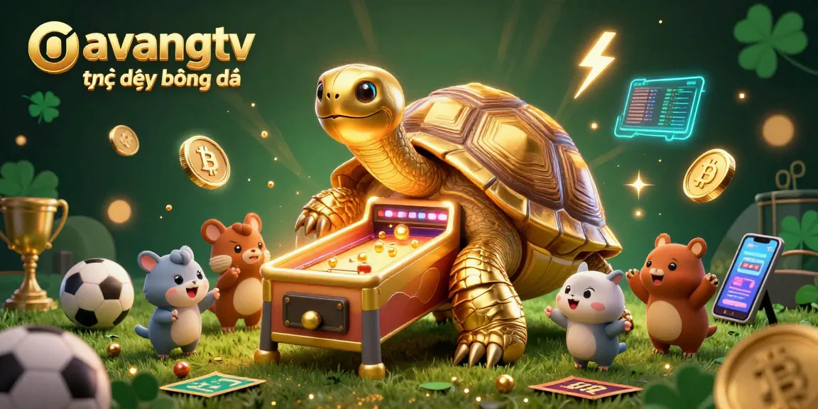 Experience the thrill of gavangtv trực tiếp bóng đá with vibrant sports-themed digital artwork featuring a glowing tortoise.