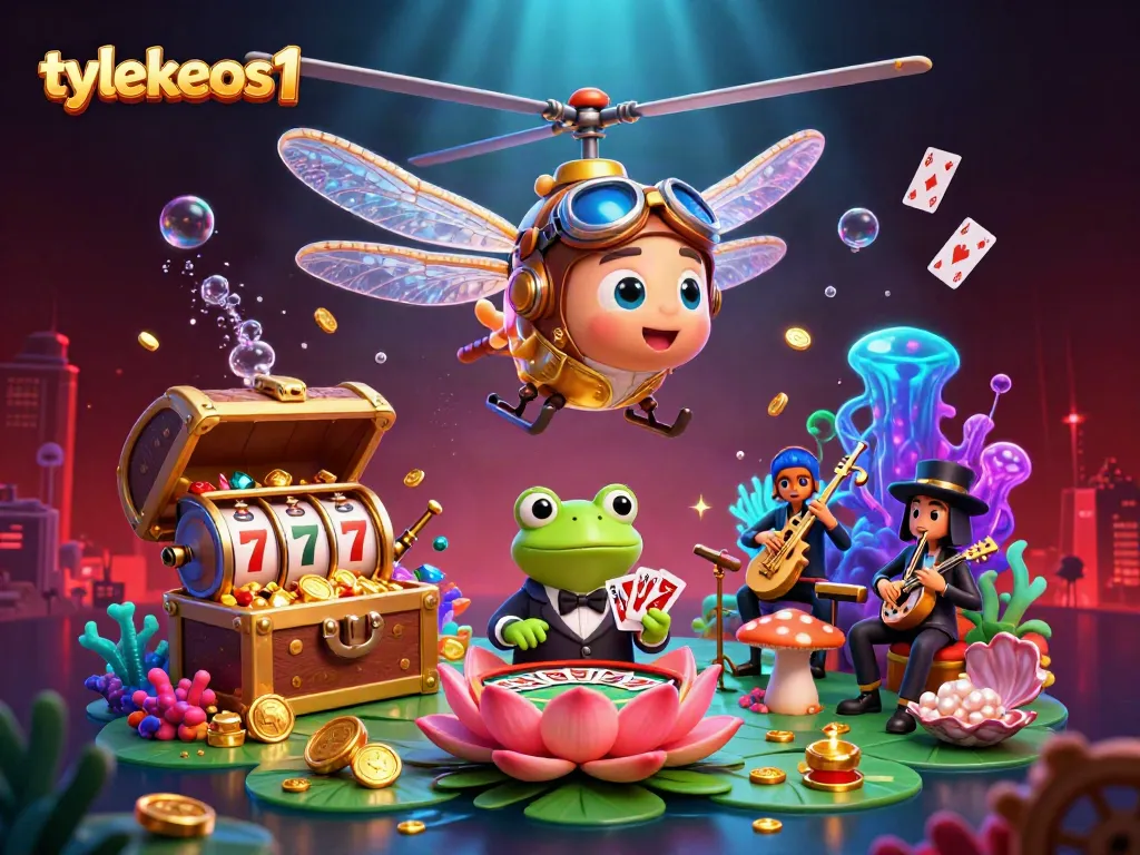 Experience thrilling gameplay with tylekeos1's vibrant casino scene filled with exhilarating slot action.