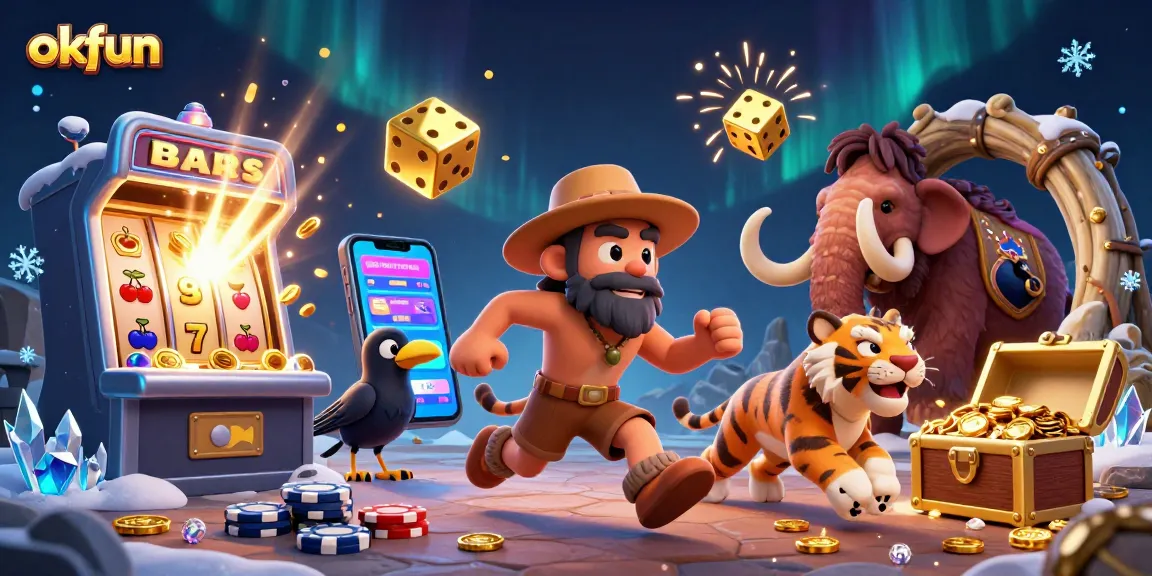 Experience thrilling gameplay at okfun with our vibrant 3D prehistoric casino adventure.