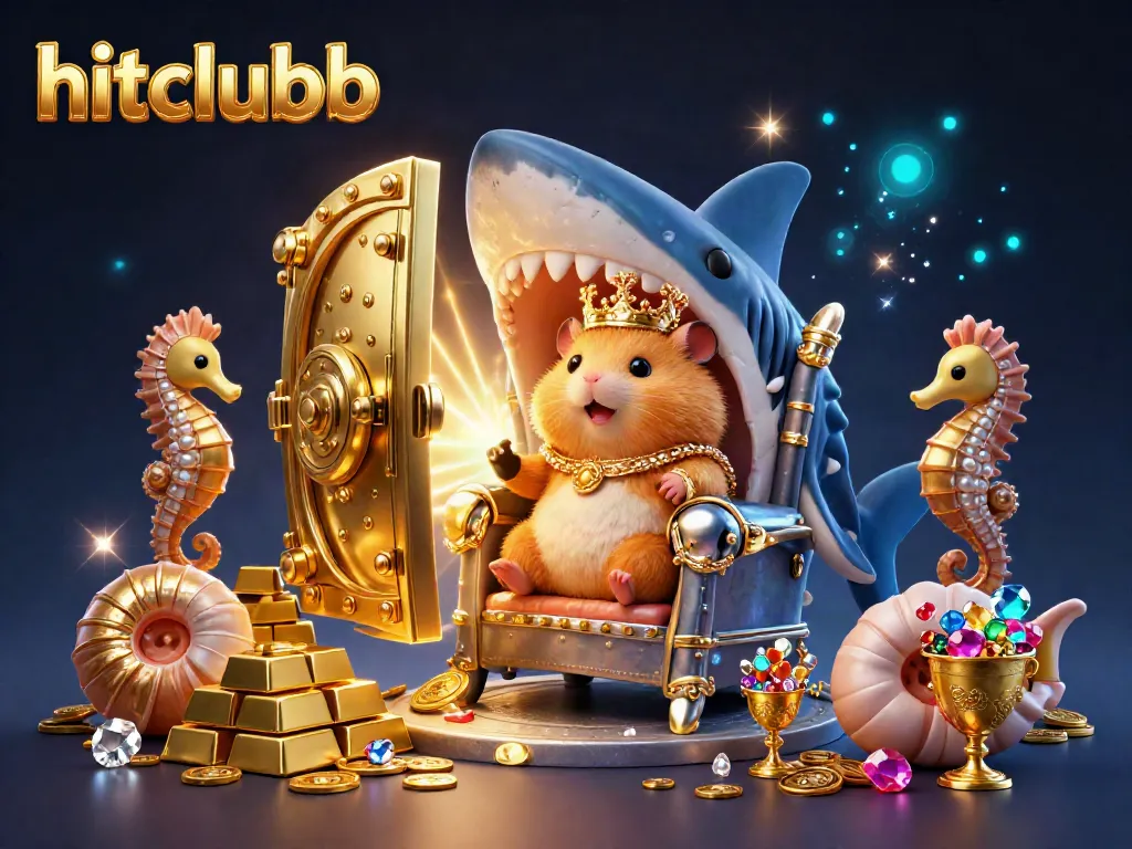Experience thrilling gameplay at hitclubb with the golden hamster king amidst treasures and royal guards.
