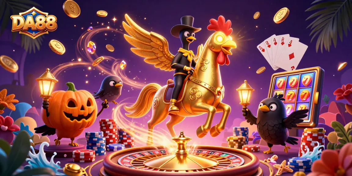 Engage in thrilling adventures at DA88 with colorful poker chips and dazzling casino scenes.