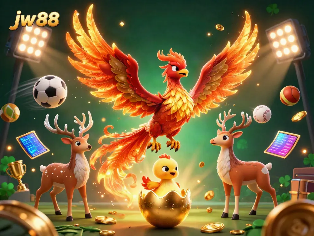 Experience thrilling action in jw 88 with a captivating illustration of phoenixes and dynamism.