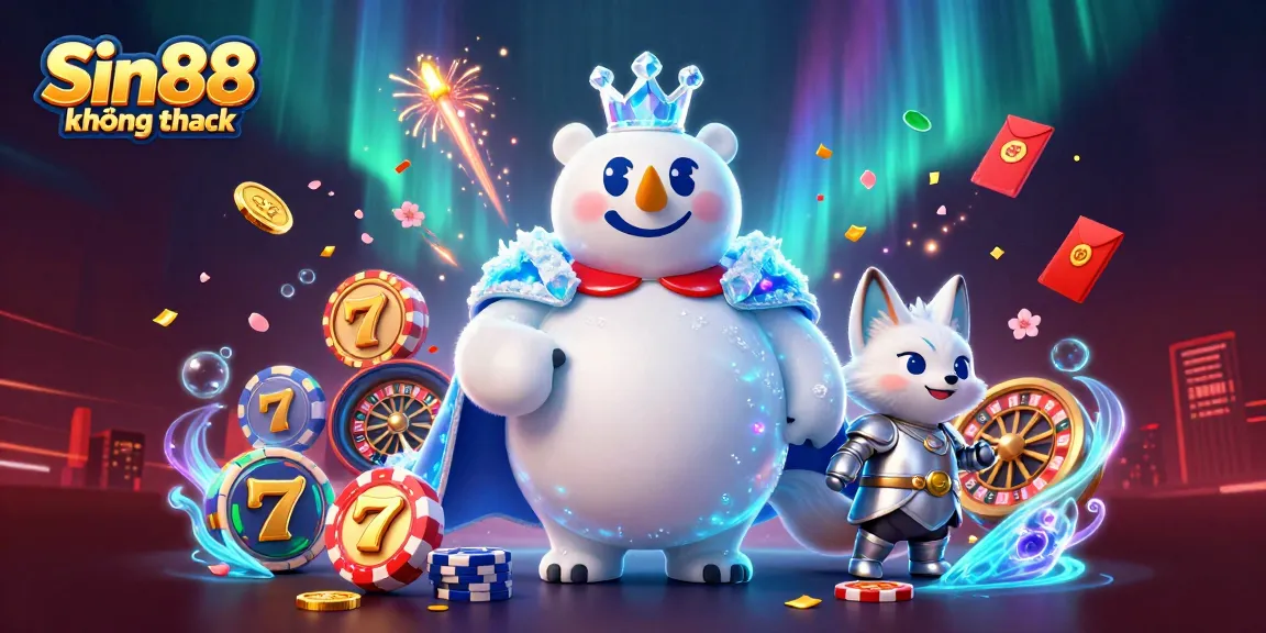 Engage in thrilling gameplay with Sin88 không chặn, featuring the ice king and snow fox amidst dynamic slot elements.