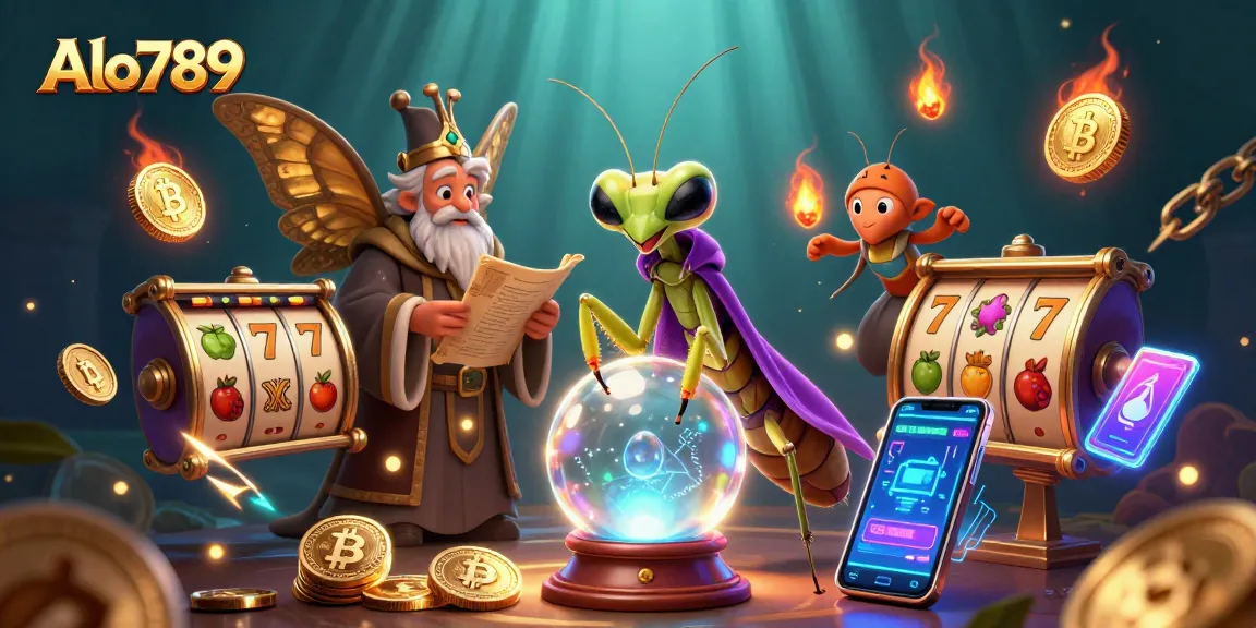 Engage in thrilling slots with Alo789 as the mystical fortune teller reveals jackpots and fortune in this vibrant scene.
