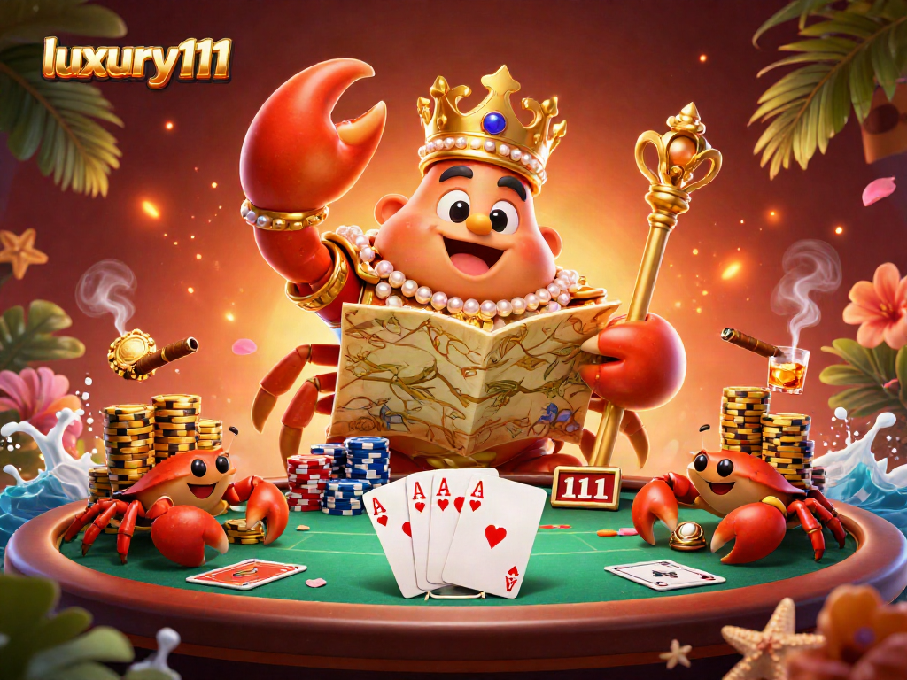 Experience luxury111 at its finest with a lively gambling scene featuring the golden crab emperor.