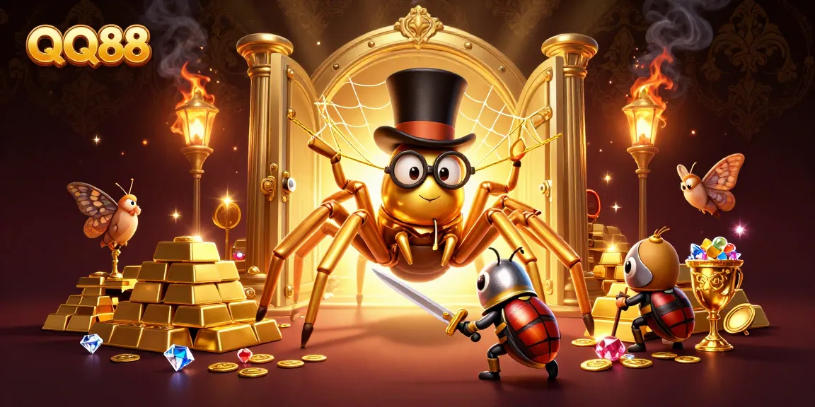 Experience QQ88's vibrant casino environment with golden treasures, thrilling characters, and captivating gameplay.
