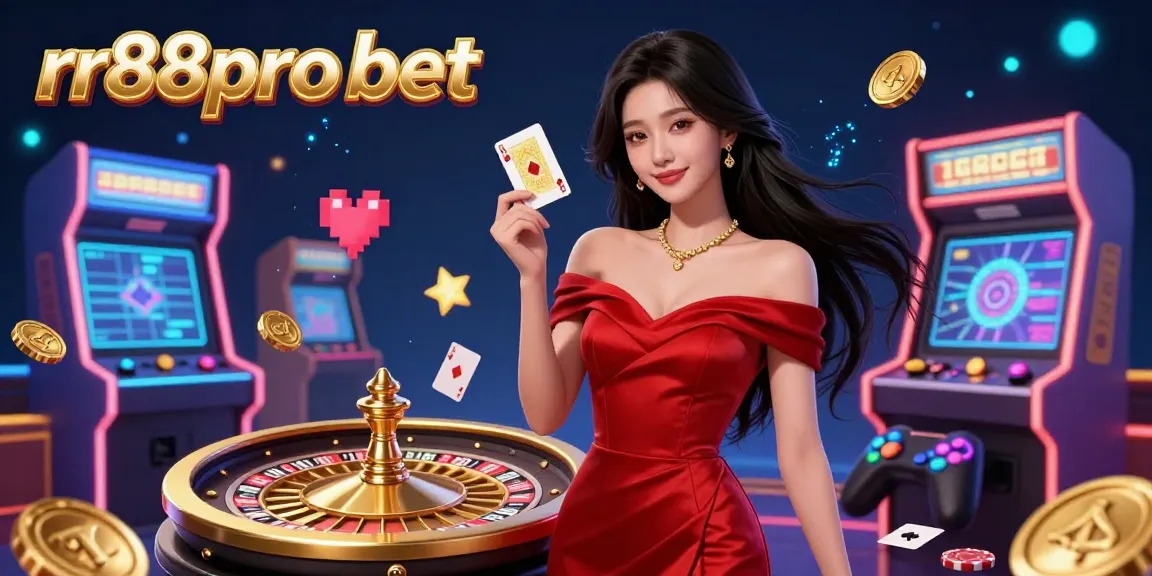Experience the thrill of rr88pro bet with a dazzling Asian dealer by a golden roulette wheel.