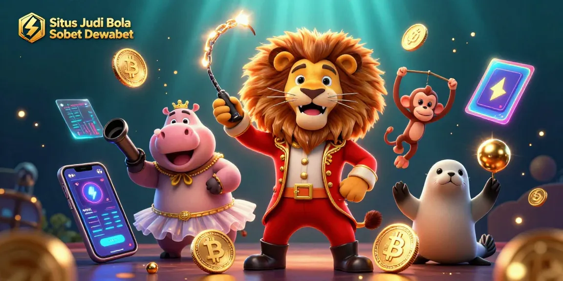 Situs Judi Bola Sbobet Dewabet enhances your betting experience with vibrant characters and crypto elements in this dynamic casino scene