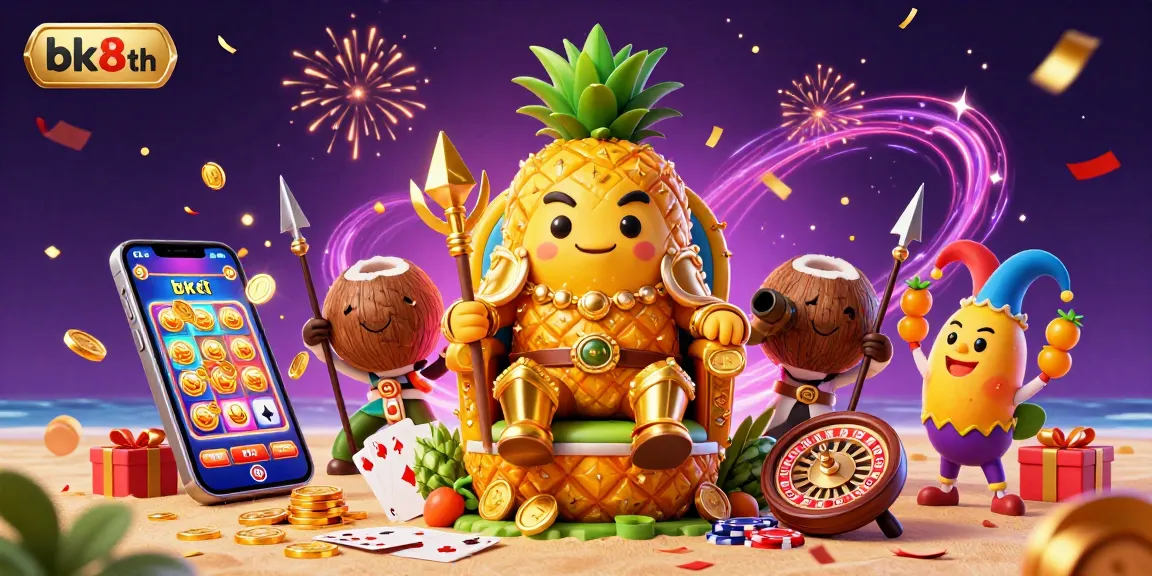Experience vibrant gaming at bk8th with our golden pineapple king and dynamic casino elements.