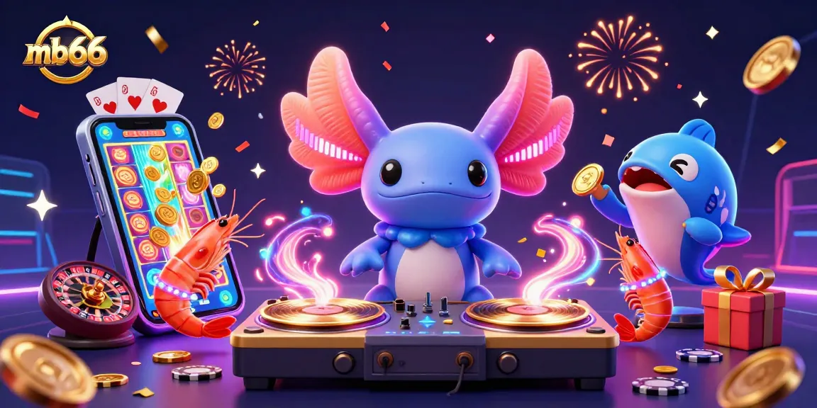 Engage with mb66's exciting online casino experience through vibrant 3D characters and dynamic gaming visuals.