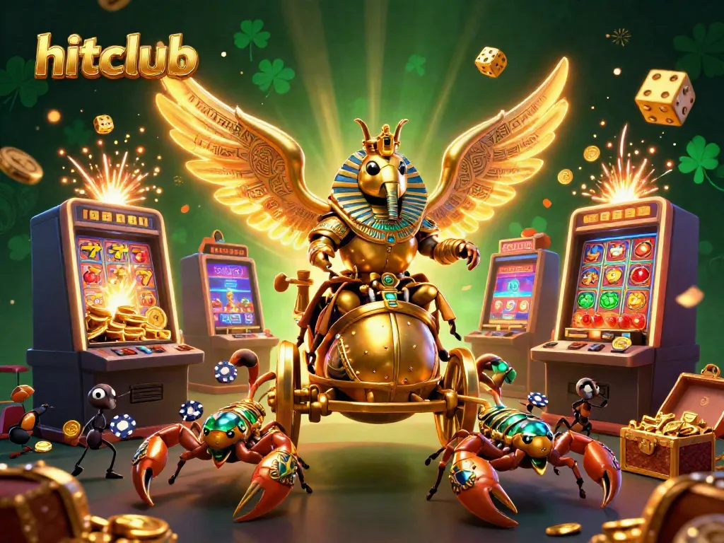 Experience the excitement of hitclub with colorful slot machines and dynamic casino elements.