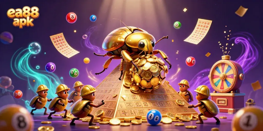 Experience thrilling gameplay in ea88 apk with golden coins, lottery excitement, and vibrant visuals.