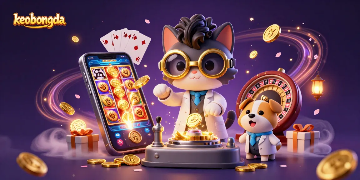 Engage with keobongda's thrilling gaming scene featuring vibrant characters and casino action.