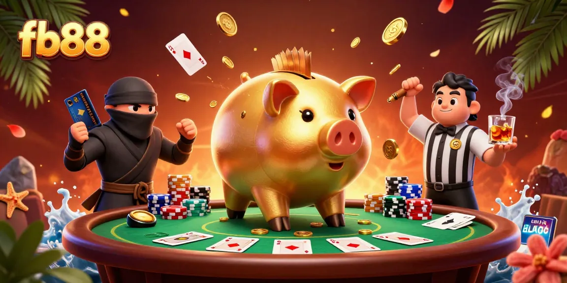 Experience excitement with fb88 in this vibrant casino-themed 3D illustration featuring dynamic gaming elements.