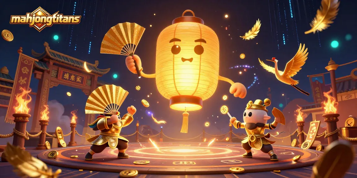 Engage in Mahjong Titans gameplay with vibrant visuals showcasing casino elements and golden lantern spirit.