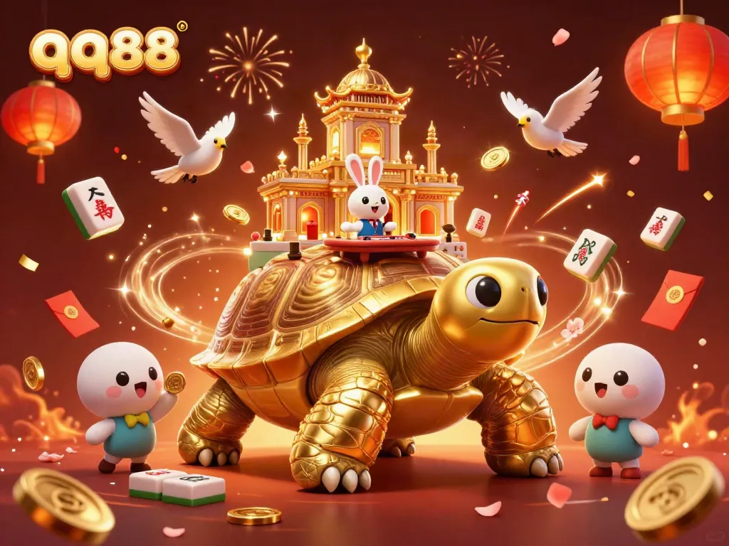 Experience high-stakes gaming action with qq88, where golden tortoises and vibrant celebrations unite.