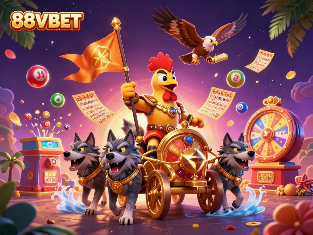 Engage in thrilling gameplay with 88VBET's vibrant gaming elements and dynamic characters in action.