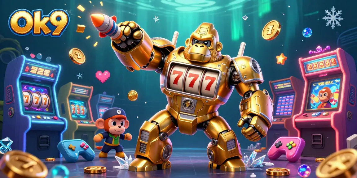 Experience the excitement of slots and jackpots with Ok9's vibrant gaming scene full of action.