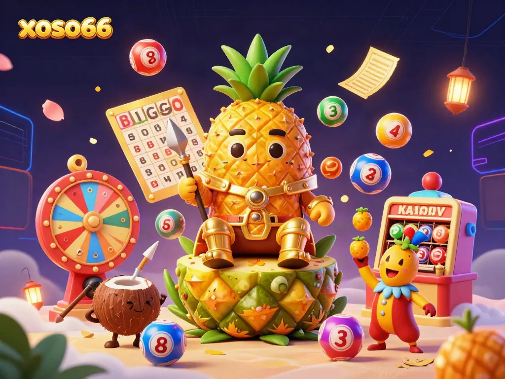 Engage with xoso66 through a vibrant, ultra-detailed 3D illustration showcasing lottery fun with energetic characters.