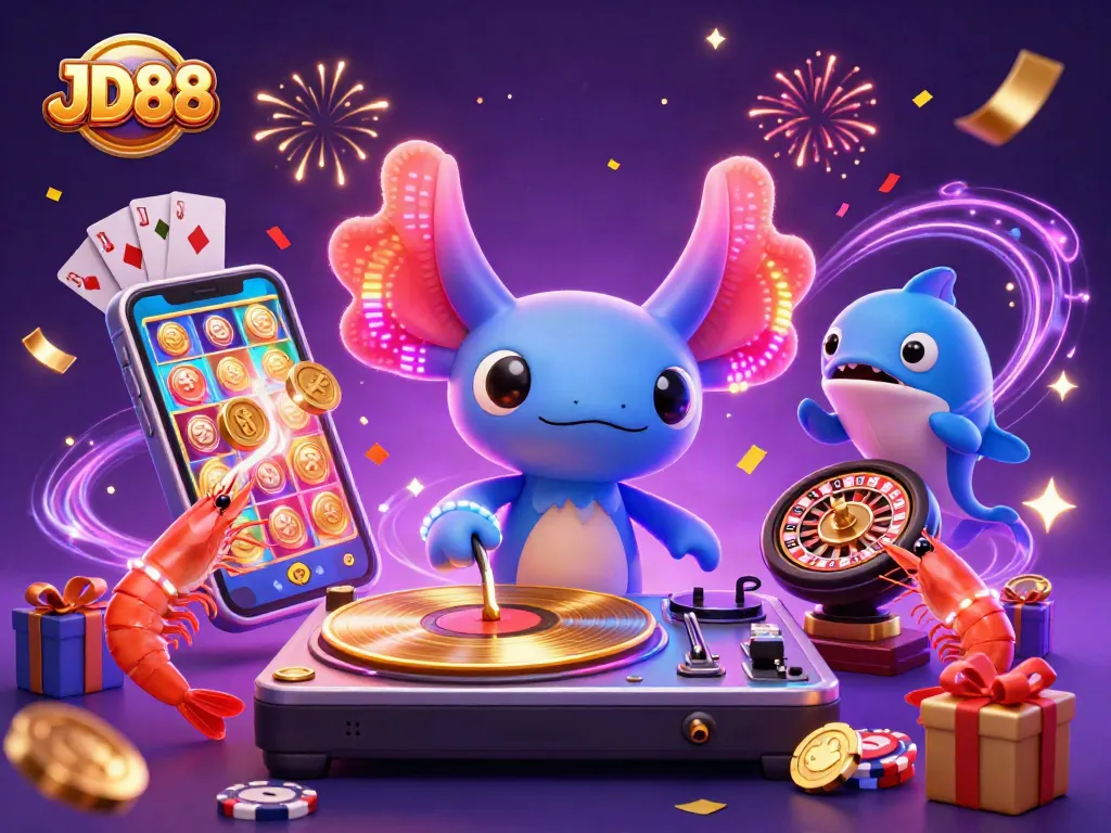 Experience JD88 with vibrant casino elements and energetic underwater characters.