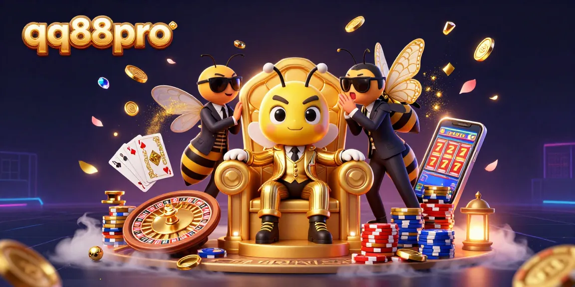 Experience thrilling gameplay at qq88pro with an ultra-detailed 3D illustration of a casino scene featuring vibrant characters and dynamic elements.