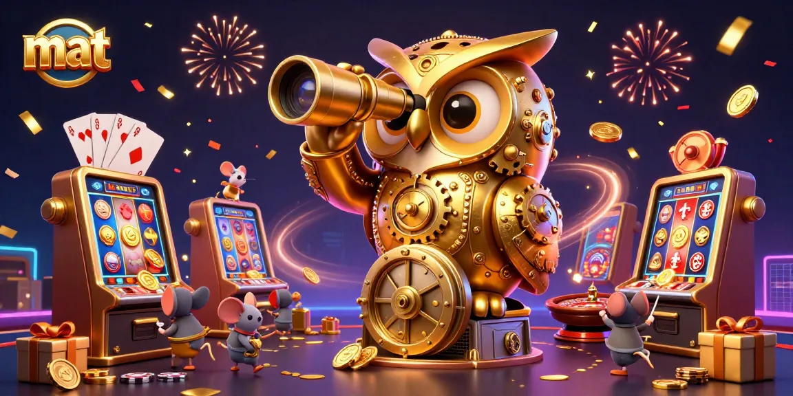 Experience the thrill of mat gaming with a vibrant 3D casino scene featuring dynamic characters and cascading gold.