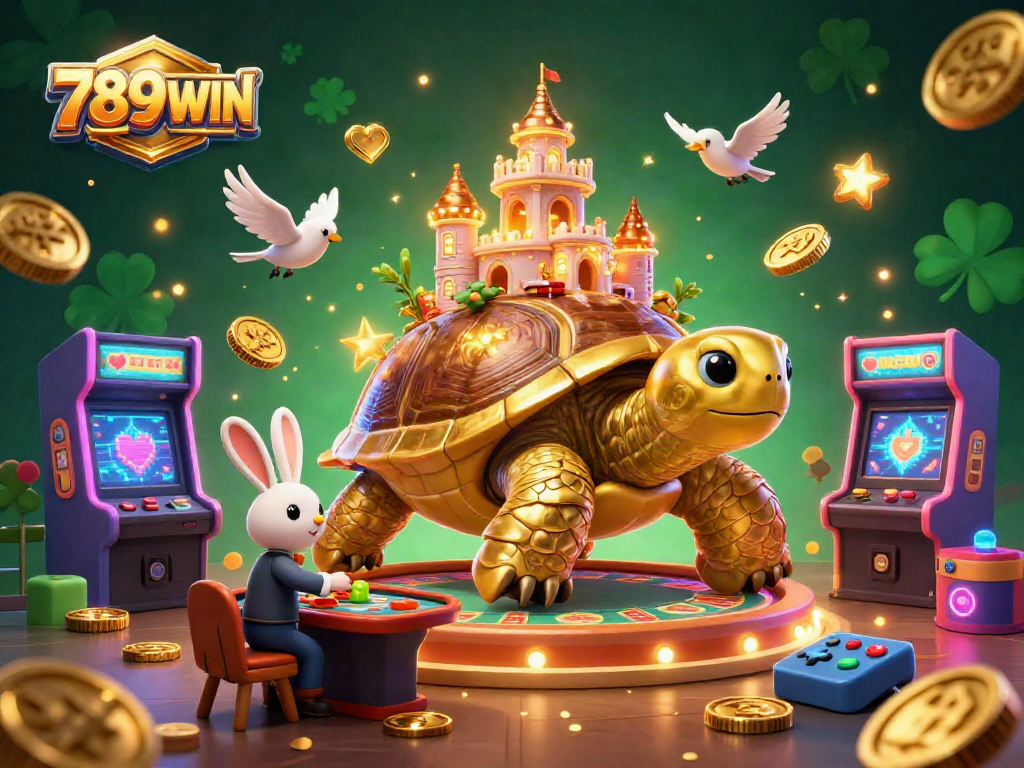Experience thrilling gameplay in 789WIN's vibrant casino atmosphere with golden tortoise and dynamic game elements.