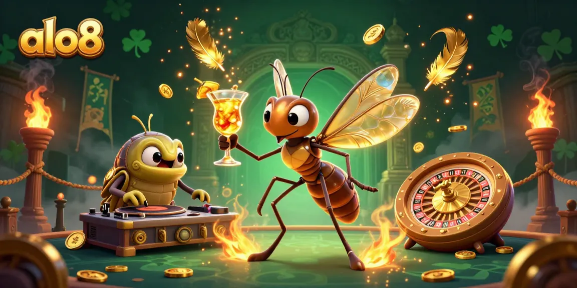 Experience thrilling gaming at alo8 with vibrant casino illustrations featuring unique characters and elements.